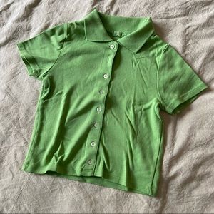 Brandy Melville cropped grass green top